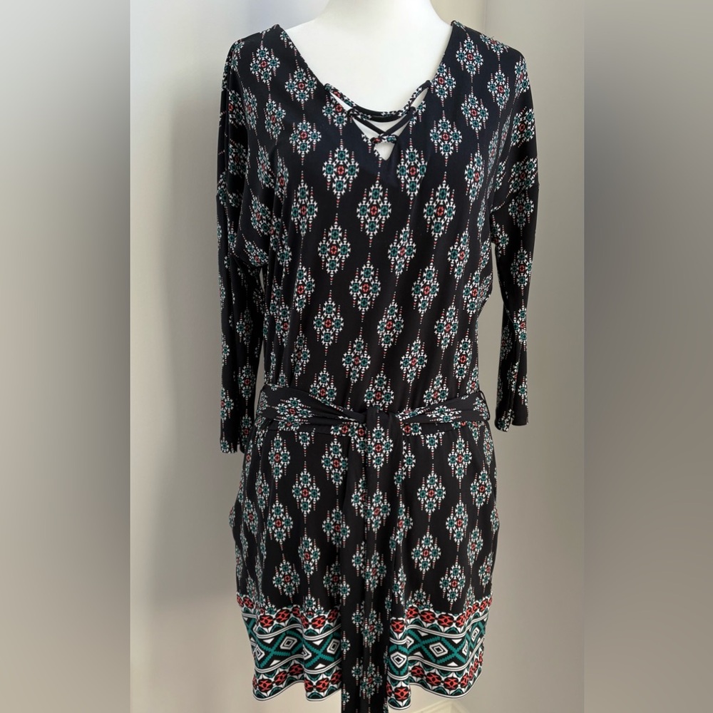 Market & Spruce Black Patterned Romper